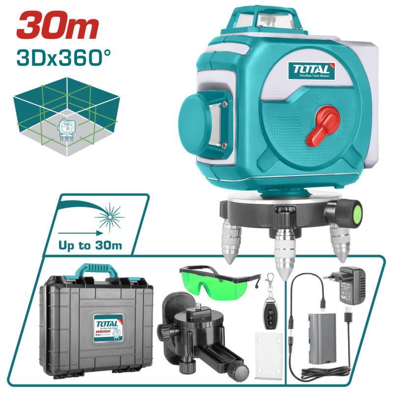 ميزان ليزر 3 خط 360 درجة 3D اخضر – TLL255267 – total company