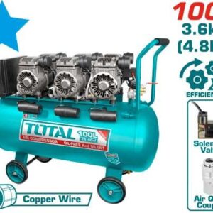 كمبروسر 100 لتر 3 هيد 4.8 حصان ملفات نحاس بدون زيت – TCS3361008