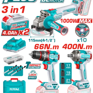 طقم كومبو 3 قطع (شنيور - صاروخ - دريل) مع 2 بطارية 4 امبير - TOSLI241291