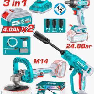 كومبو دريل و صاروخ تلميع وماكينة غسيل - Tosli250184