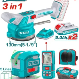 طقم كومبو 3 قطع (هزاز سيراميك - متر ليزر - ميزان ليزر 5 خط) 2 بطارية - TOSLI250606